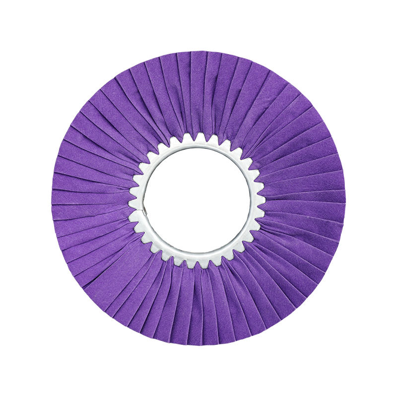 Roată de pânză pliabilă întărită violet pentru lustruirea metalelor